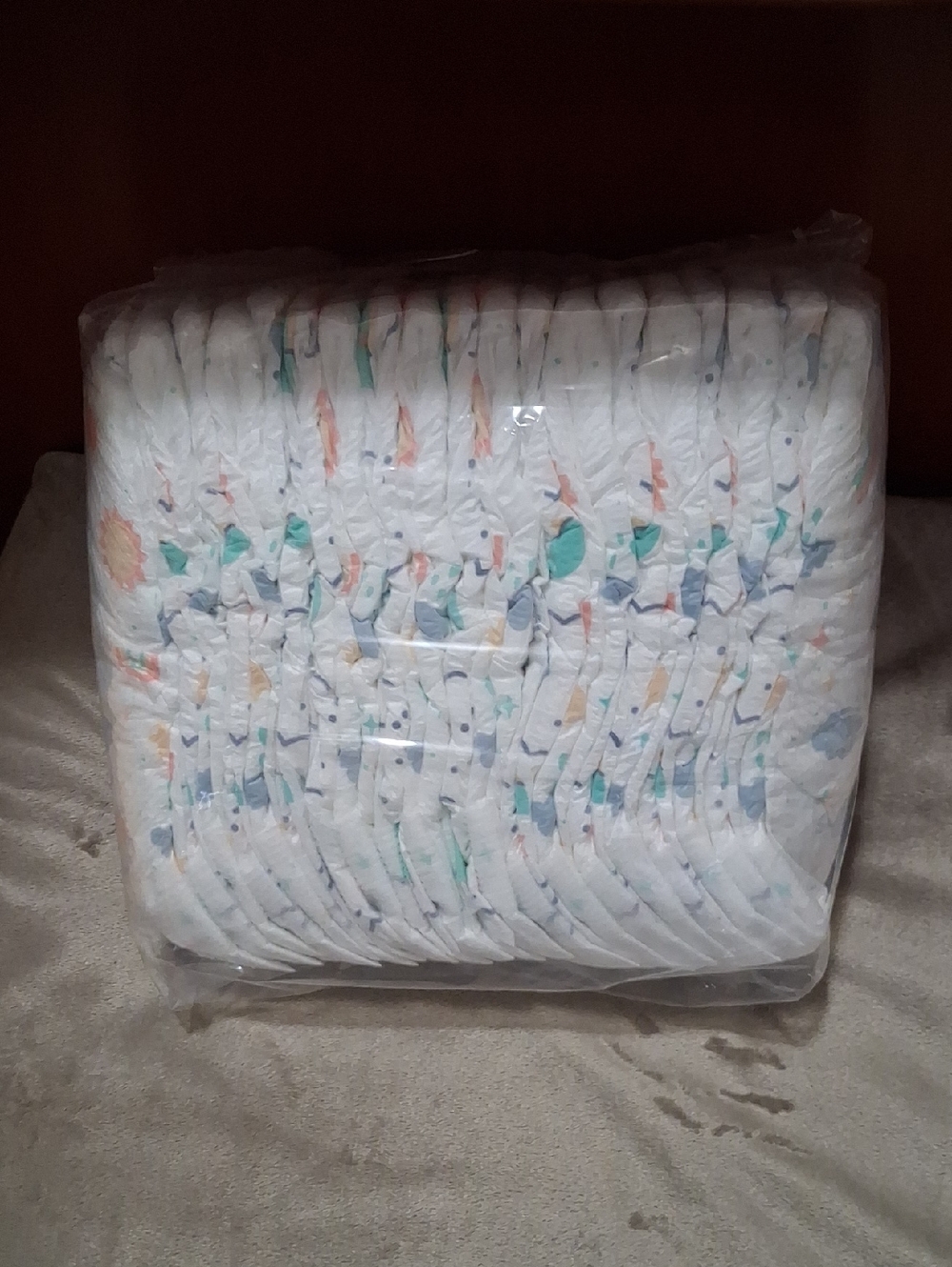 Kirklands White Baby Diapers with Multicolor Prints Size 4